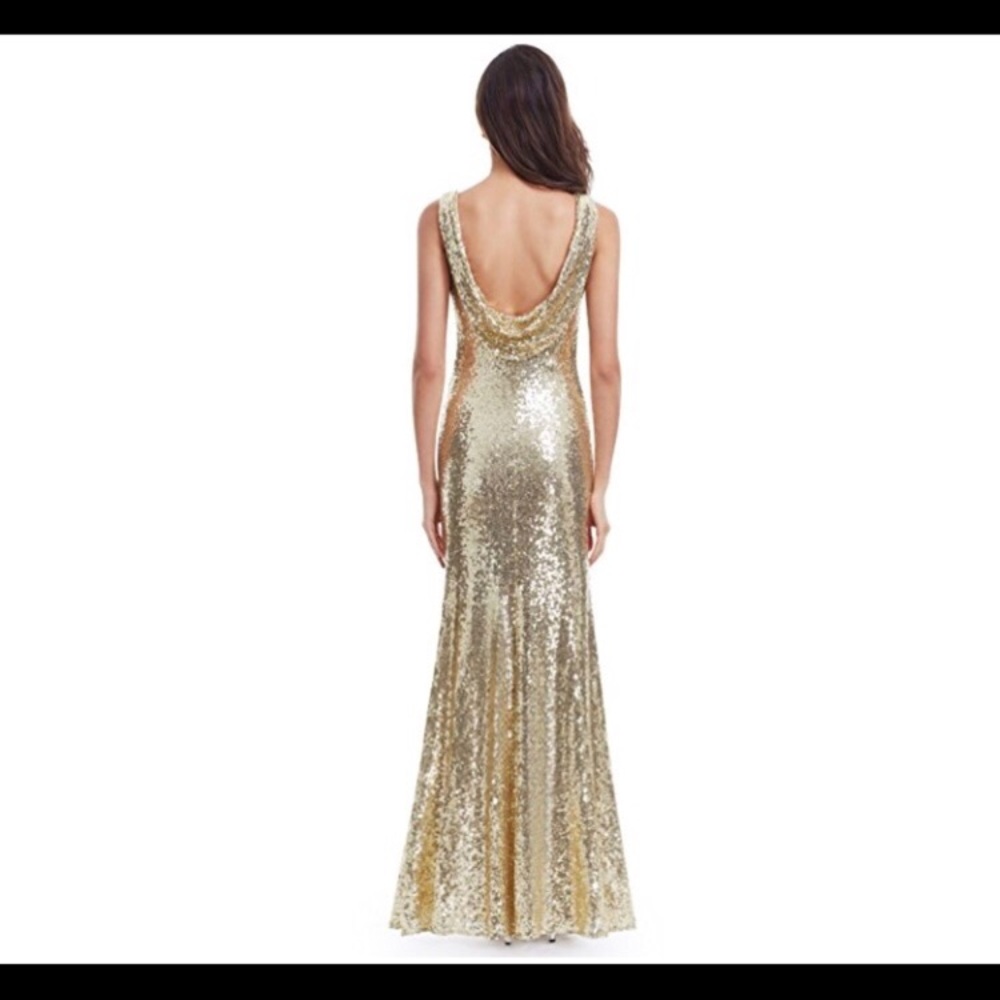 🆕Sequin Sparkle Elegant Gold Gown - Picture 2 of 4